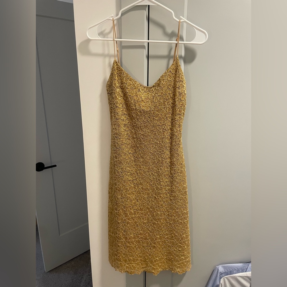 Betsey Johnson Gold Lace Dress